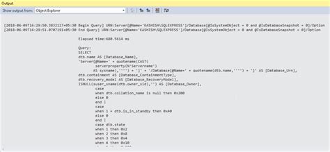 Image result for SQL Server Management Studio Object Explorer