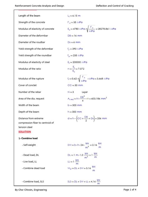 Check of RC Beam Deflection Calculation 的图像结果