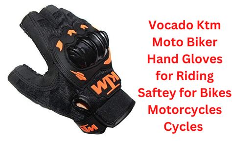 Vocado Black Ktm Half Finger Motorcycle Riding/racing/driving Gloves ...