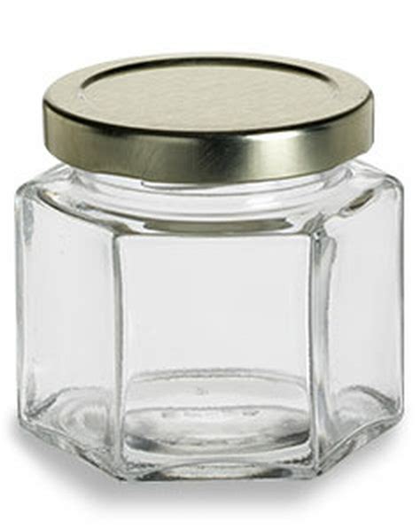 Hexagon Glass Jar with Lug cap
