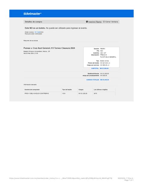 Image result for Ticketmaster Receipt