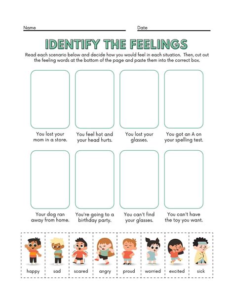 Identifying Emotions Worksheet