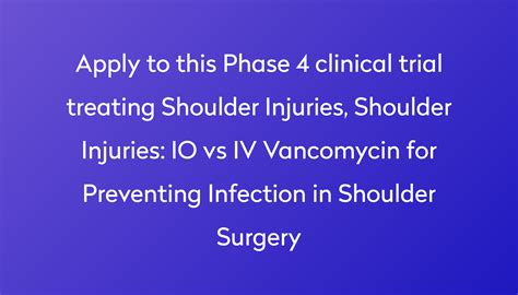 IO vs IV Vancomycin for Preventing Infection in Shoulder Surgery ...
