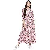 Buy INDIBELLE Women Cotton Light Green Floral Print Yoke Pin Tacks A ...