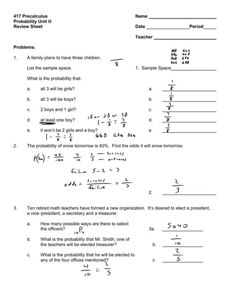 Image result for How to Find Probability Pre Calculus