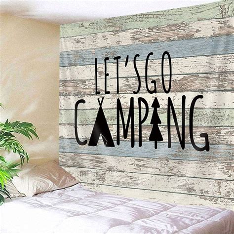 Buy Camping Shower Curtain Retro Rustic Wood Neutral Color for Travel ...