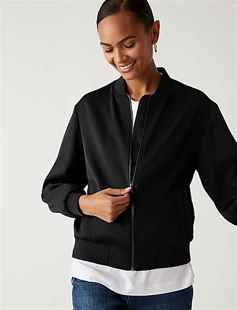 Buy Satin Look Relaxed Bomber Jacket at Marks & Spencer