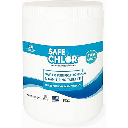 Safe Chlor Tab 1000|Chlorine Tablets for WaterTank of 1000 Ltr|50 ...