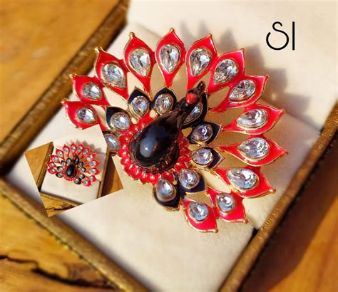 ENAMEL ADJUSTABLE PEACOCK RING FOR WOMEN – www.soosi.co.in