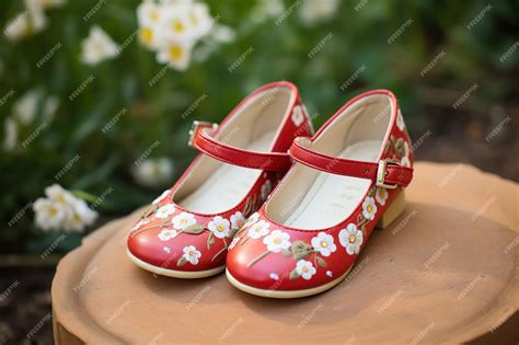 Premium AI Image | illustration of A pair of stylish childrens Mary ...