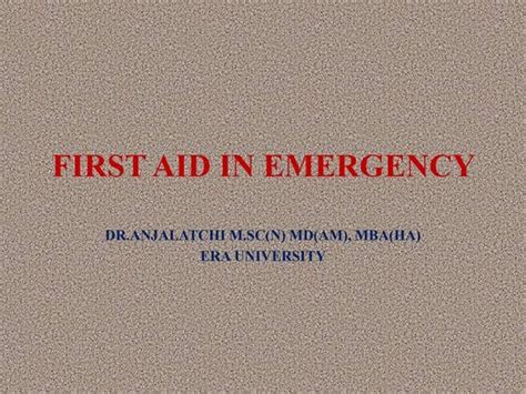 Image result for Introduction to First Aid PPT