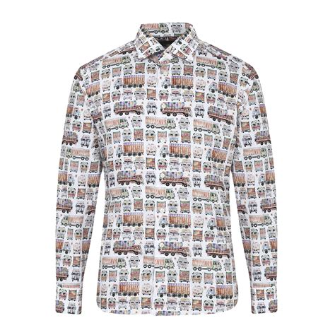 Buy Men White Prints Long Sleeve Formal Shirts Online - 492188 | The ...