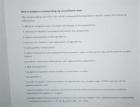 Image result for Examples of Non Sterile Compounding Log Book Titles Examples