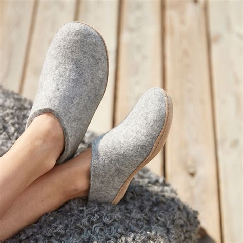 Shoe with leather sole - Grey – glerups.com