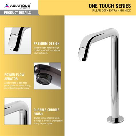 Asiatique Pillar Cock Extra High Neck (OT-000EX) | One Touch Series ...
