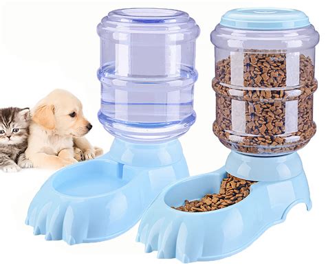 Automatic Pet Feeder and Waterer Dispenser Set, Dog Food and Water ...
