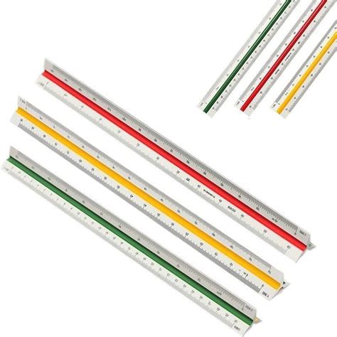 KRAFTMASTERS 1pcs Triangular Scale Ruler Plastic Straight Ruler 30cm ...