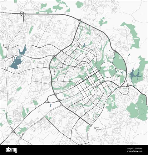 Abuja map, capital city of Nigeria. Municipal administrative area map with rivers and roads ...