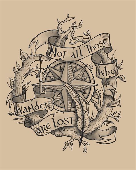 “All that is gold does not glitter,not all those who wander are lost” | Pirate tattoo, Lost ...