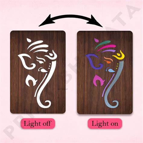 MDf Neon Ganesh Ji Frame – Print Bharat