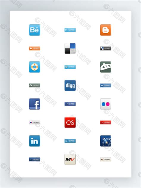 40社交网站图标汇总源文件PSD素材免费下载_红动网
