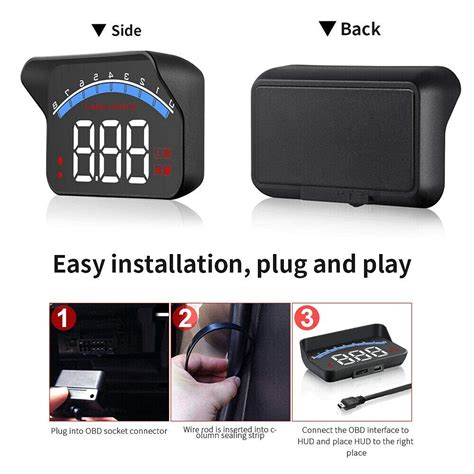 Buy 5.5Big Screen Windshield HUD Head Up Display OBD2 EOBD L/H Speed ...