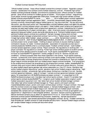 Fillable Online vmnh Football Contract Sample PDF ...