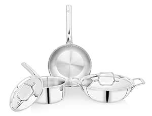 Buy Praylady TRIPLUS 5-Piece Triply Cookware Set | 24cm Kadai+24cm Lid+ ...