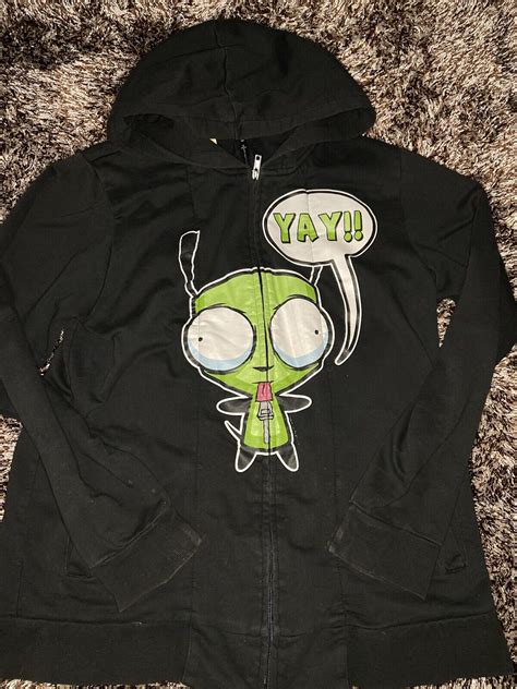 Invader Zim GIR Zip Up Hoodie Women’s Large Might Fin… - Gem
