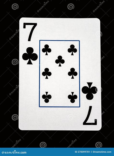 Seven of Clubs Card with Clipping Path Stock Image - Image of color ...