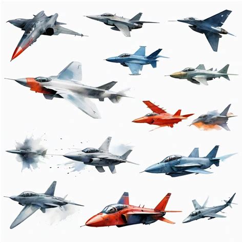 Premium Vector | A collection of jets with the words air force on them