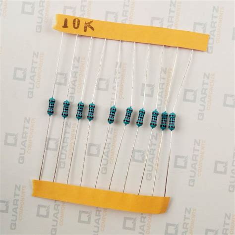 10K ohm, 1/4 Watt Resistor with 1% tolerance (Pack of 10 ...