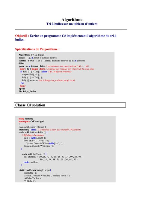Algorithme Tableau Exercice Corrige 的图像结果