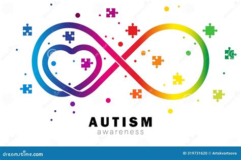Autistic Pride Day. Colorful Rainbow Infinity and Heart. Autism ...