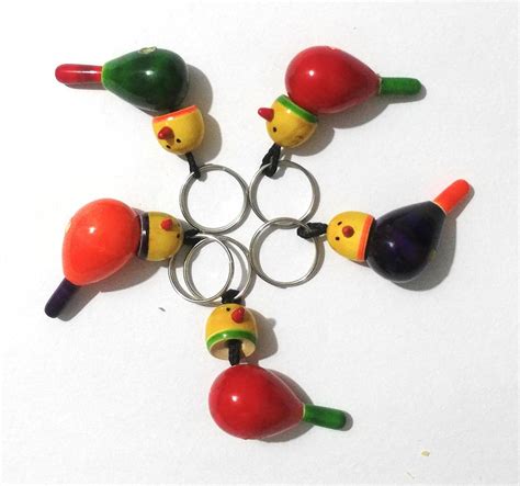 Crafts India® channapatna Handcrafted Wooden Bird Key Chains Toy/Doll ...