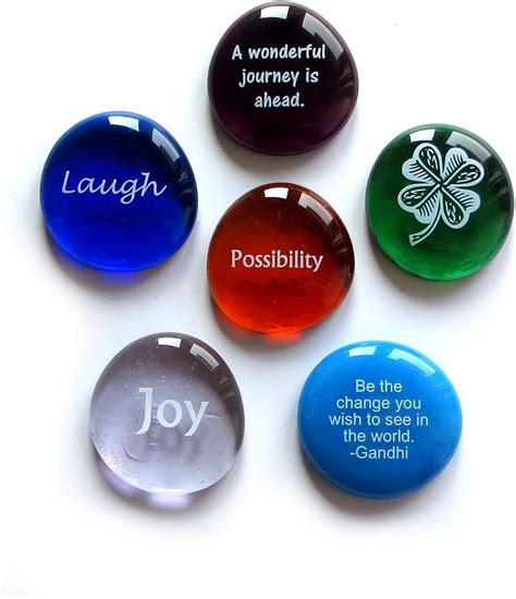 Buy Lifeforce Glass Geocache Swag, Glass Stones with Fun Images to ...