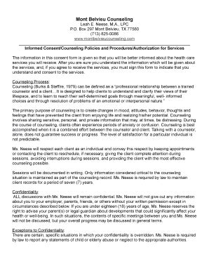 18 Printable informed consent form counseling Templates - Fillable ...