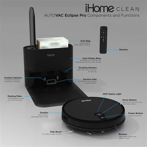 Buy iHome AutoVac Eclipse Pro Robot Vacuum with Auto Empty Base and ...