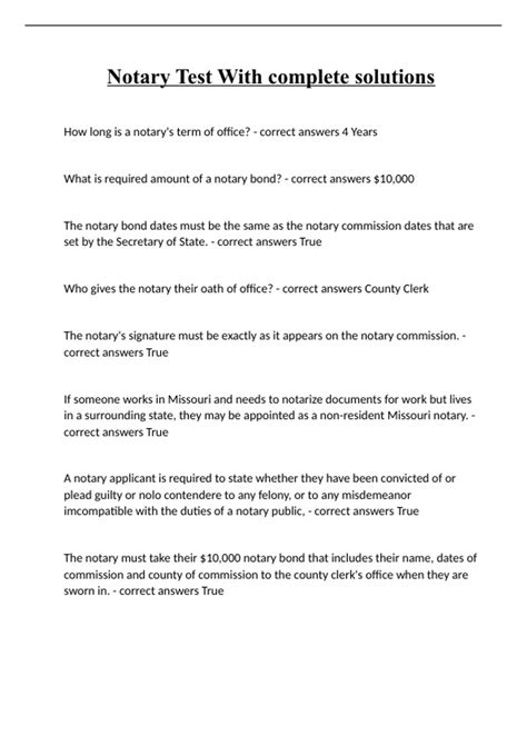 Image result for Notary Test Examples