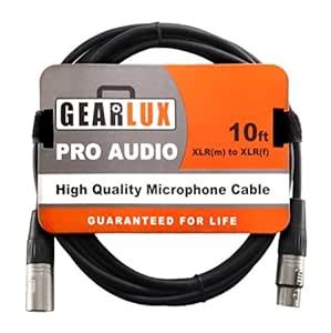 Gearlux 10-Foot Balanced XLR Microphone Cable with Oxygen-Free Copper ...