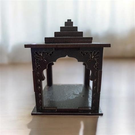 Dreamcraft Wooden Temple Mandir for Car Dashboard, Small God Singhasan ...