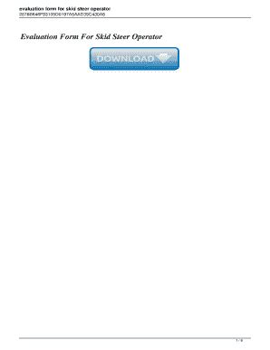 Skid Steer Operator Evaluation Form - Blank Fillable Template | Fill ...