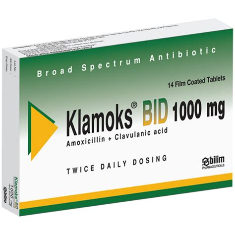 Klamoks Bid 1000Mg Film-Coated Tablets 14'S 14TAB | Kulud Pharmacy