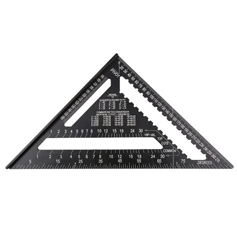 NEE 12 Inch Rafter Square Aluminum Alloy Metric Triangle Ruler Double ...