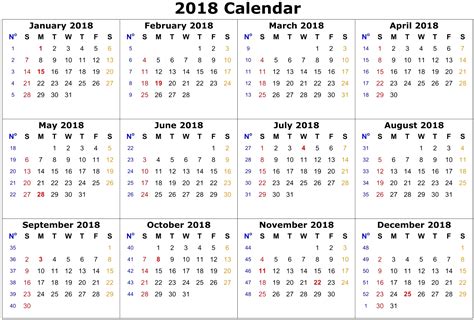 Descarga calendario 2018 en formato PNG para imprimir