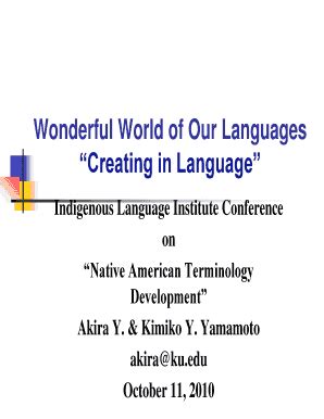 Fillable Online ilinative Wonderful World of Our Languages Creating ...