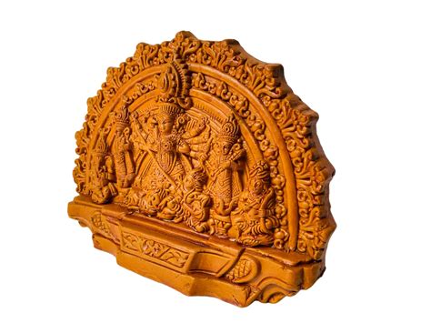Terracotta Maa Durga Sherawali Maa Wall Hanging Showpiece Medium ...