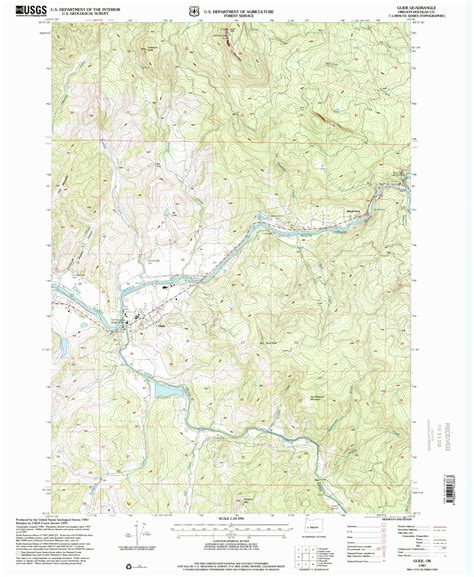 Classic USGS Glide Oregon 7.5'x7.5' Topo Map - MyTopo Map Store