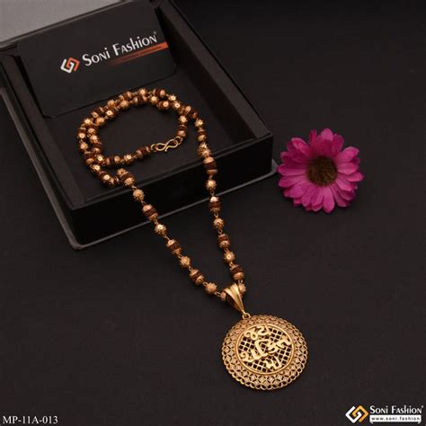 Jay Shakti Maa With Diamond Gold Plated Rudraksha Mala With Pendant ...