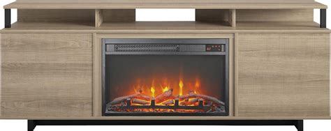 Haugo Brown Dark Wood 59 in. Console With Electric Fireplace | Rooms to Go